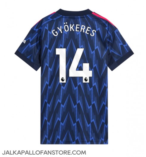 Arsenal Viktor Gyokeres #14 Vieraspaita Naisten 2025-26 Lyhythihainen Arsenal Viktor Gyokeres #14 Vieraspaita Naisten 2025-26 Lyhythihainen